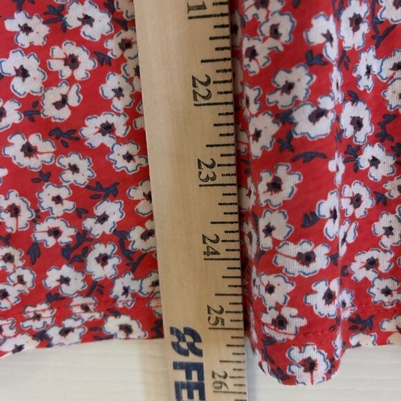 NWT Lucky Brand Floral Print Scoop Neck Stretch Knit Cotton Blend Tee M - Picture 11 of 12